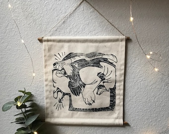 Chimera Fantacy Wall Art Wall Decor Linocut Print