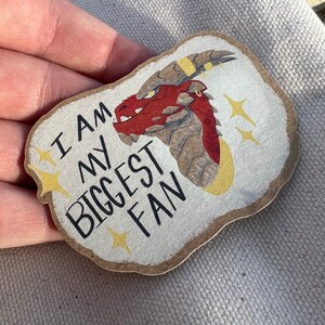 Sono il mio più grande adesivo fan / Carta Kraft / drago rosso / motivazionale / amor proprio