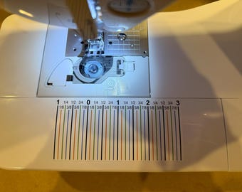 Sewing Machine Seam Allowance Guide Sticker | Vinyl Decal with Extended Alignment Lines