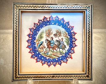 Miniature painting with Khataam inlaid frame.