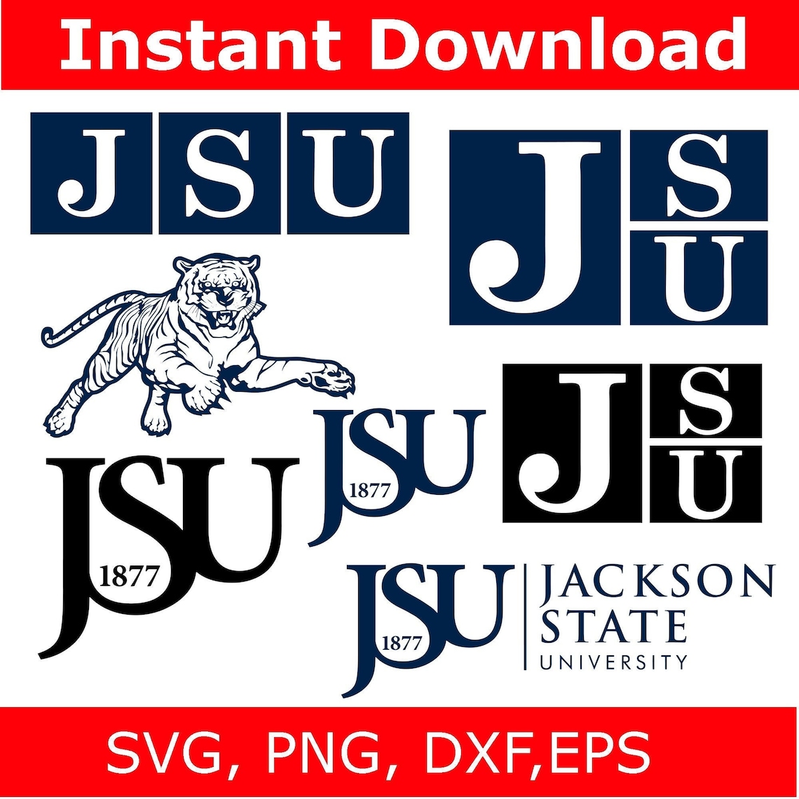 HIGHT QUALITY Jackson State University PNG Bundle 1877 Svg Etsy