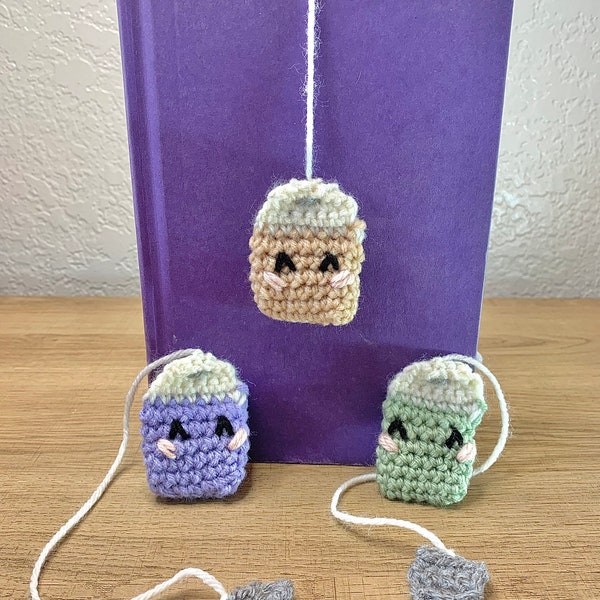 Crochet Teabag Bookmark (vendu à l’unité)