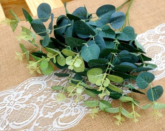 Artificial silk Eucalyptus leaves, faux foliage bouquet, Artificial Eucalyptus bush Sprays, Artificial eucalyptus, Faux eucalyptus