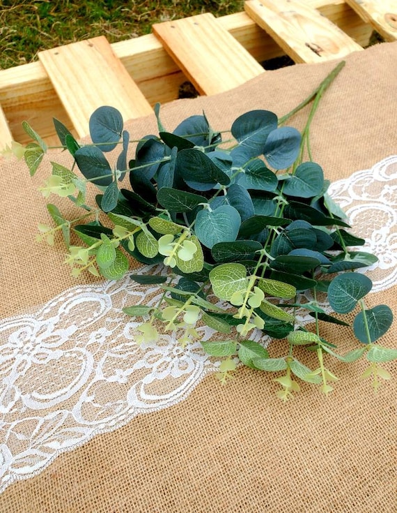 Artificial Silk Eucalyptus Leaves Faux Foliage Bouquet Etsy