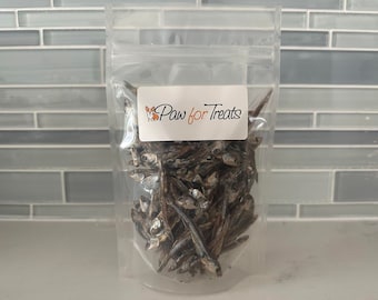 Petiscos de anchovas desidratadas para animais de estimação | Complemento alimentar natural