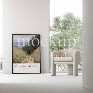Big Single Black Frame Mockup, Minimalist Interior Mockup Scene, Bright Room Mockup, 5x7 Frame Mockup, Neutral Light Mockup, Dgital Download