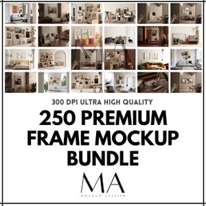 Frame Mockup Mega Bundle, 250 Pieces of Stylish Frame Mockups, Interior Gallery Wall Art Mockups, Boho Chic Poster Set Mockup, Psd Mockups