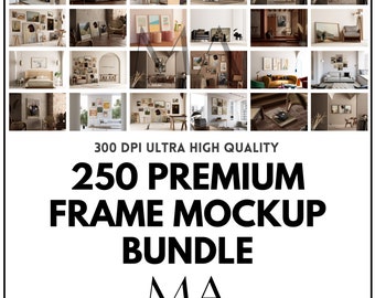 Frame Mockup Mega Bundle, 250 Pieces of Stylish Frame Mockups, Interior Gallery Wall Art Mockups, Boho Chic Poster Set Mockup, Psd Mockups