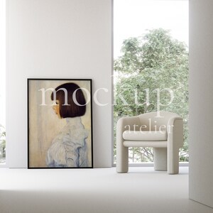 Big Single Black Frame Mockup, Minimalist Interior Mockup Scene, Bright Room Mockup, 5x7 Frame Mockup, Neutral Light Mockup, Dgital Download