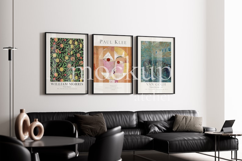3 Black Frames Mockup with Glass Reflection On/Off, Home Interior Mockup, Thin Frame Set Mockup, 5x7 Frames Mockup, Digital Download, 705