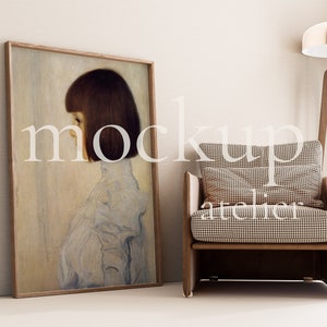 Interior Wood Frame Mockup, A0 Frame Mockup, Living Room Wall Frame Mockup, Retro Poster Mockup, Art Print Mockup, Digital Download