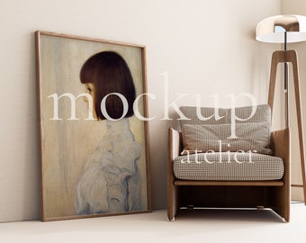 Interior Wood Frame Mockup, A0 Frame Mockup, Living Room Wall Frame Mockup, Retro Poster Mockup, Art Print Mockup, Digital Download