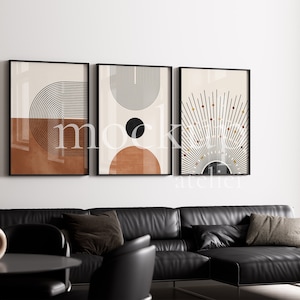 3 Black Frames Mockup with Glass Reflection On/Off, Home Interior Mockup, Thin Frame Set Mockup, 5x7 Frames Mockup, Digital Download, 705