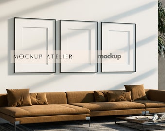 Single Vertical Black Frame Mockup, Angle Poster Mockup, 3 Frames Mockup, Artwork Frame Mockup, Interior Wall Mockup, Digital Download