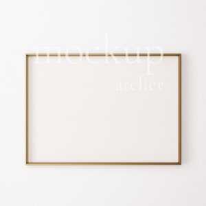 Gold Frame Mockup, 50x70 Frame Mockup, 5x7 Ratio Metal Frame Mockup, Artwork Display, White Wall Interior Mockup, Frame Mockup, 168