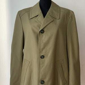 Vintage 70s 80s Men's Trench Coat / Kingsley International by Diolen / Khaki Green Elegant City Office Overcoat / EU 52 / L