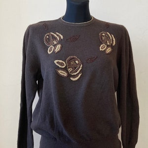Vintage Blumarine 90s Sweater | Angora Blend Pullover Sweater Embellished w/Beads | Made in Italy | Italian Size 42 - French Size 38 - S/M/L