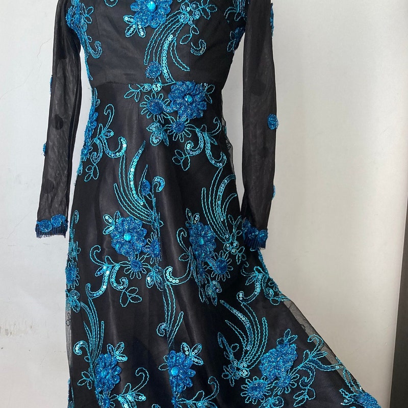 Black and Blue Dresses Etsy