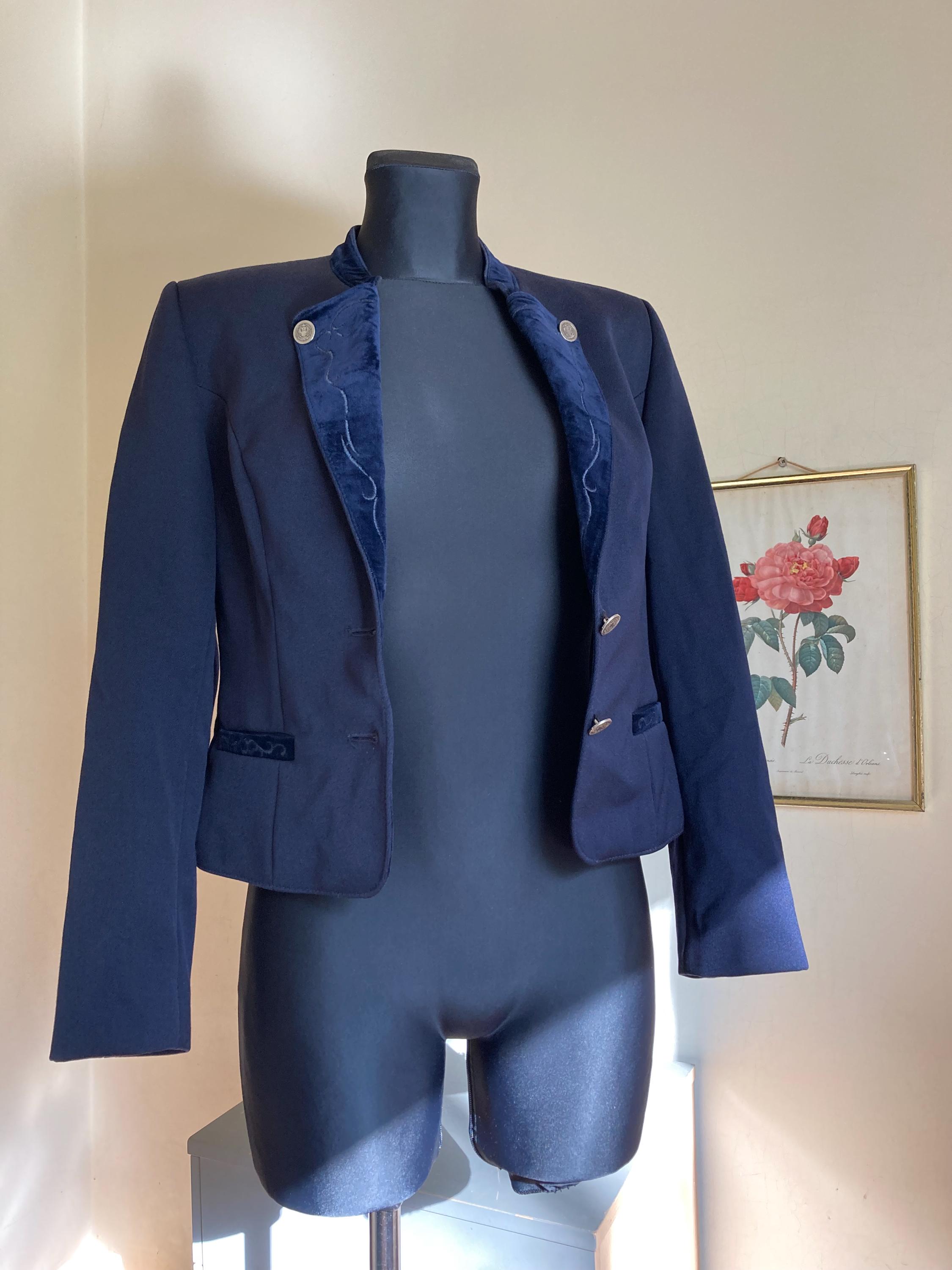 Vintage 80s-90s Woolen Blazer in Navy Blue by Lodenfrey