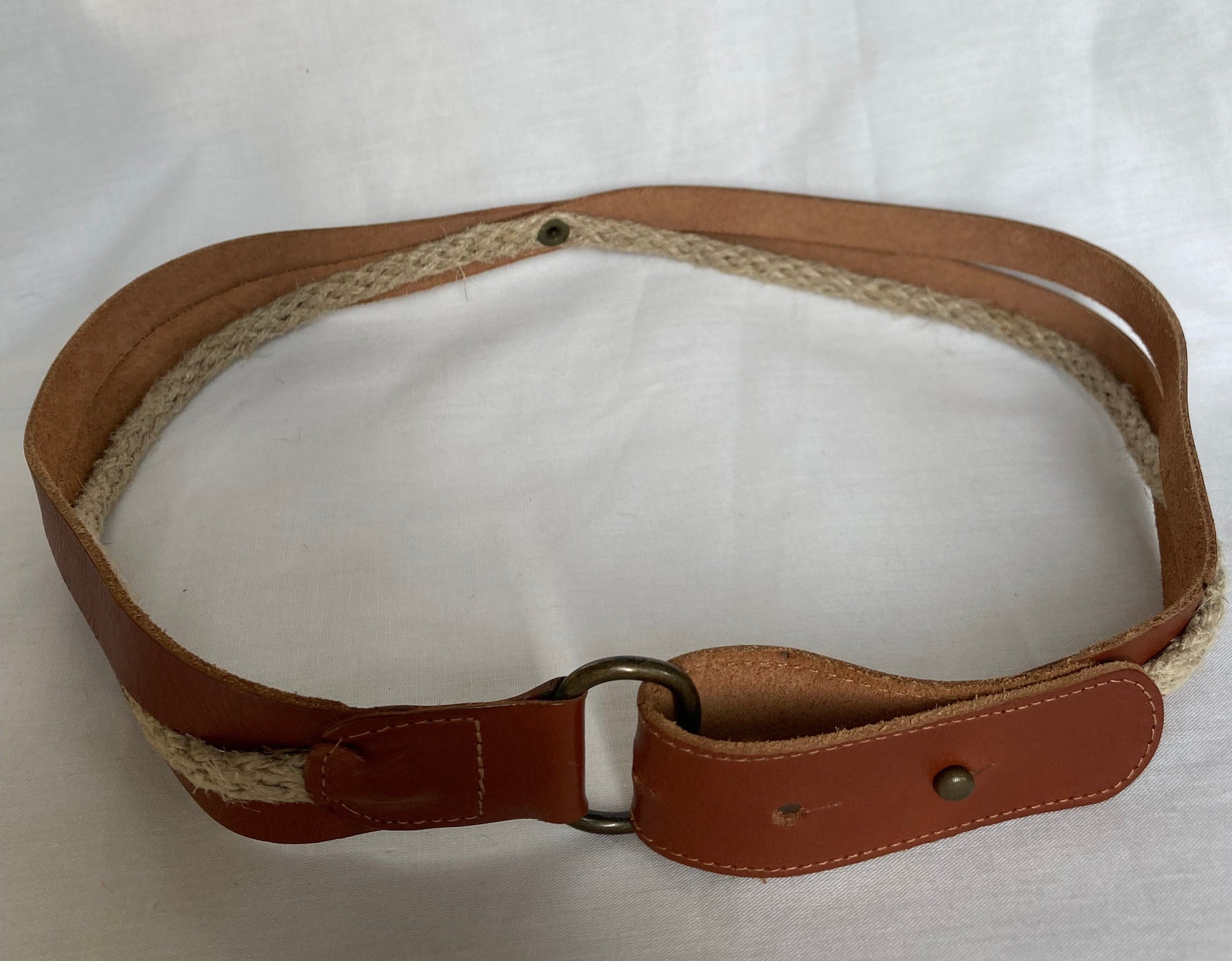 Vintage Brown Genuine Leather Interesting Design Hand-made 