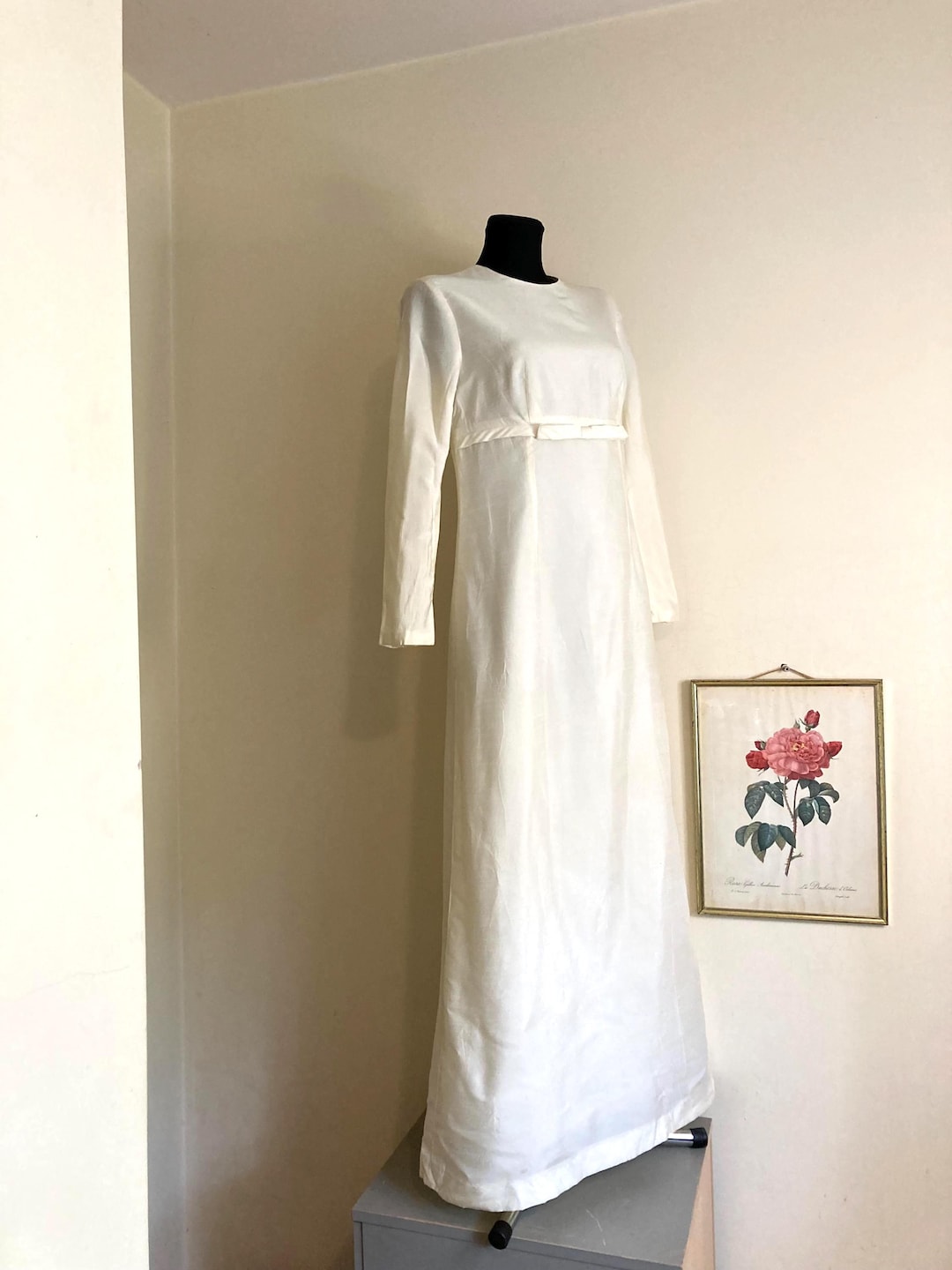 Robe de mari?�e droite vintage des ann?�es 60-70 par Tahtimuoti Finlande | Longueur au sol des 