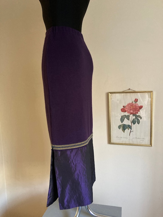 Vintage Long Skirt by Le Gaillard Violet Purple Knitwork - Etsy