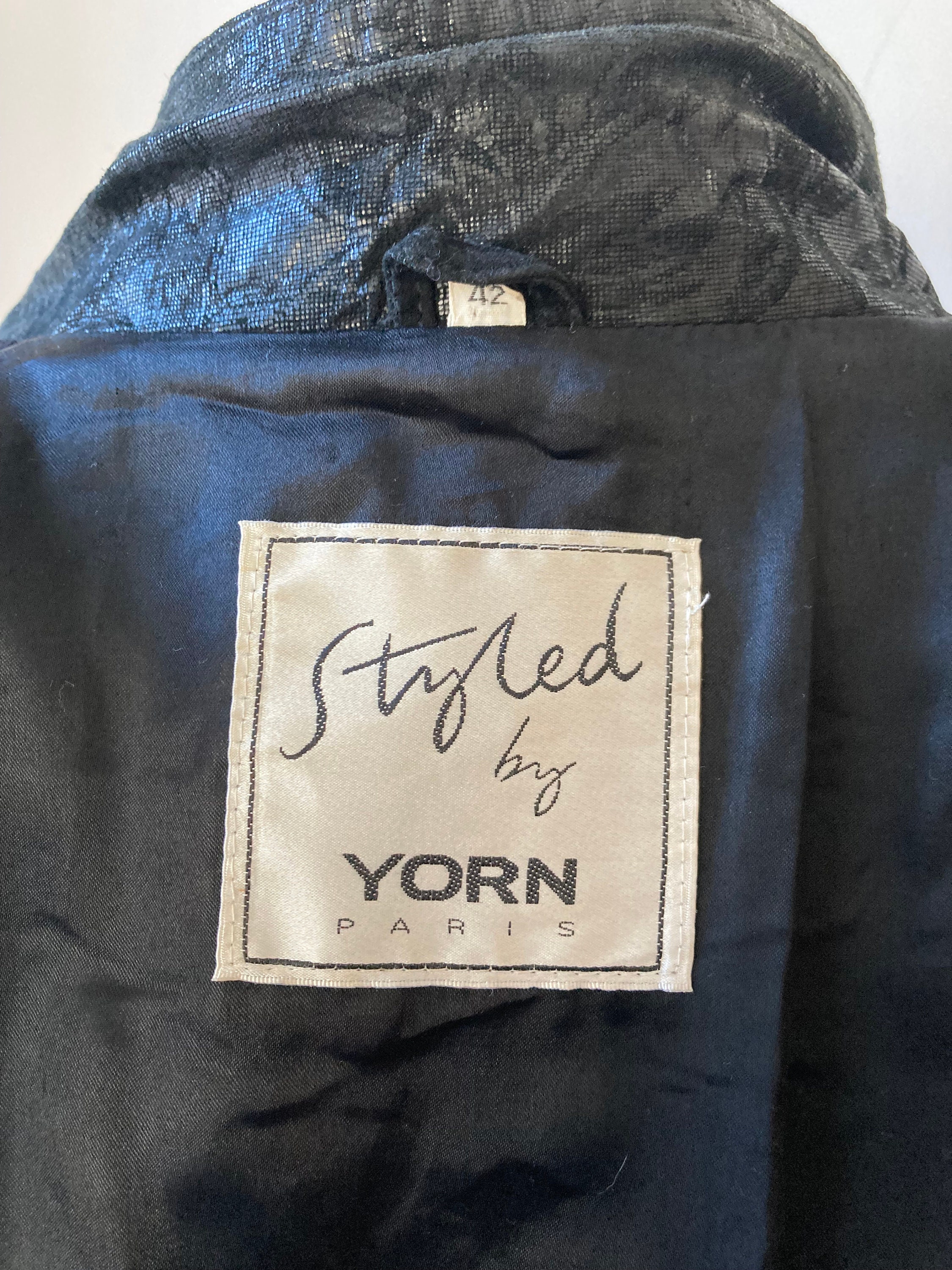 Vintage 80s 90s Suede Leather Jacket Coat by YORN Paris Gorgeous 