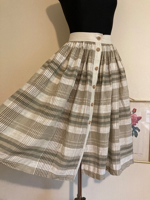 Vintage ESCADA 80s Linen Skirt | Very Full Gorgeo… - image 2