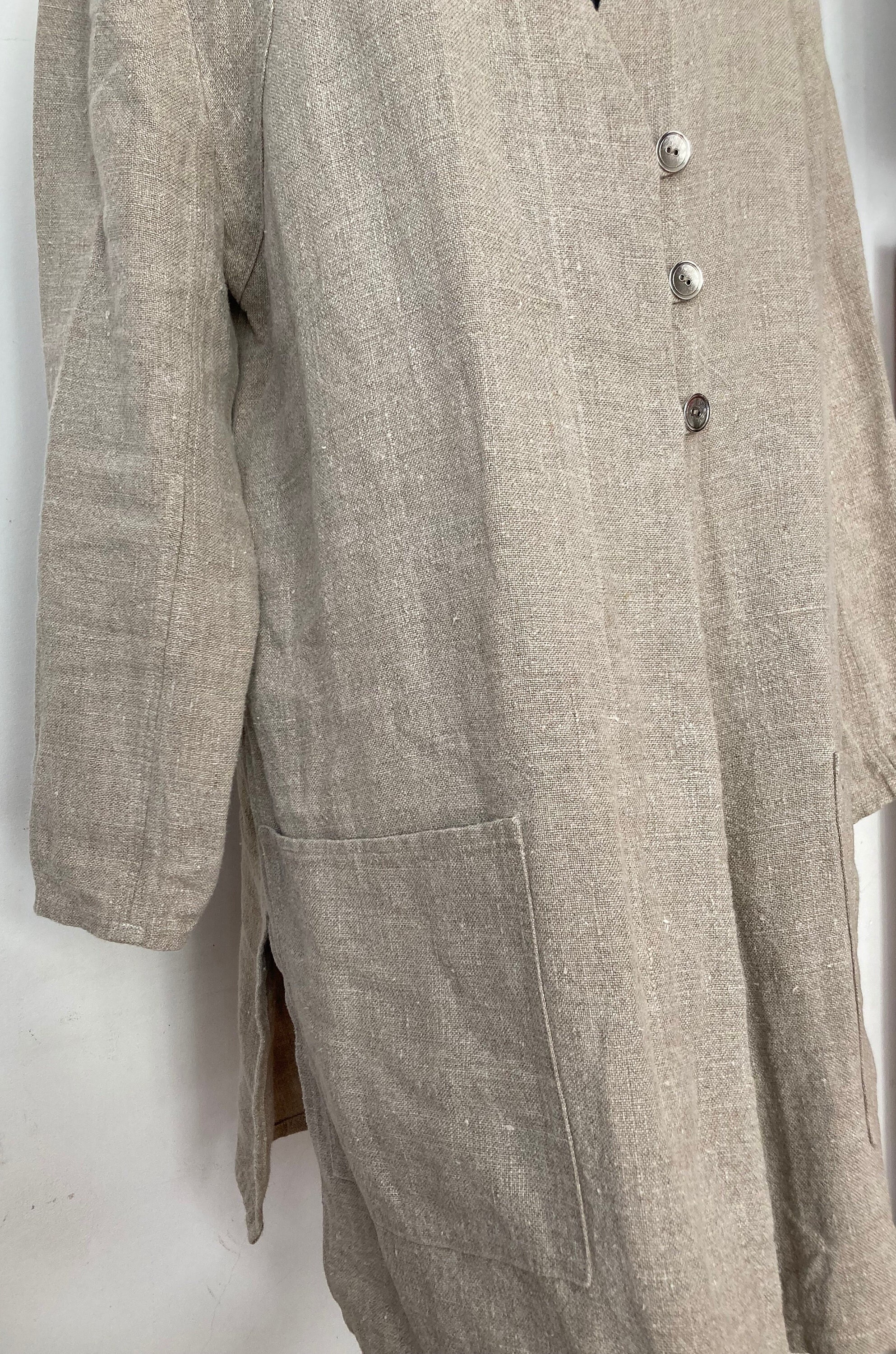 argue★ANTIQUE DUSTY DYE LINEN JACKET★リネン AA188 - One Button Short Linen Jacket – Fridaze - Linen