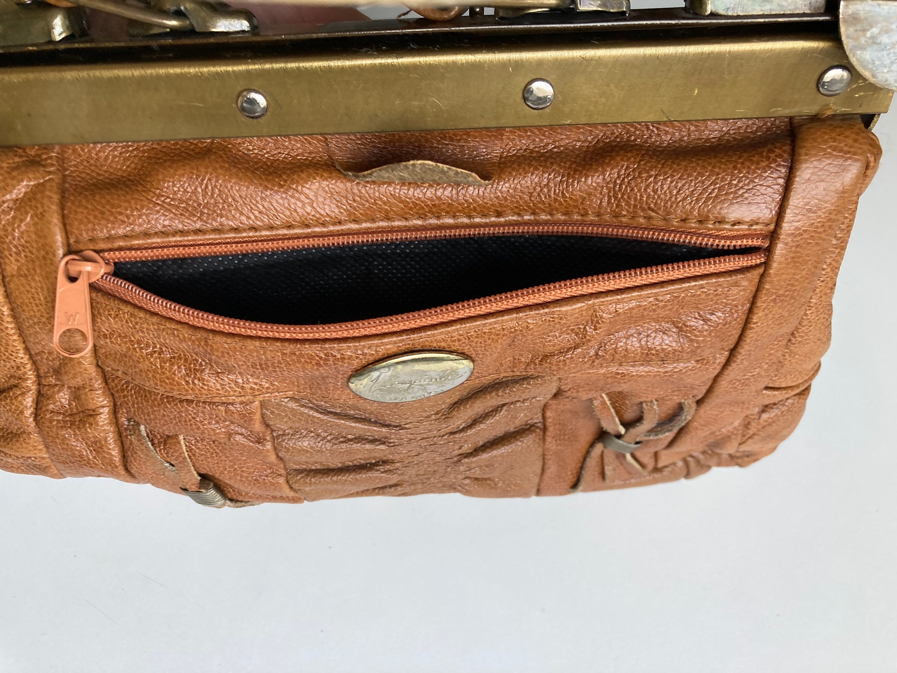 Vintage 70s Maroquinerie Paris Top Handle Bag W/strap | Faux