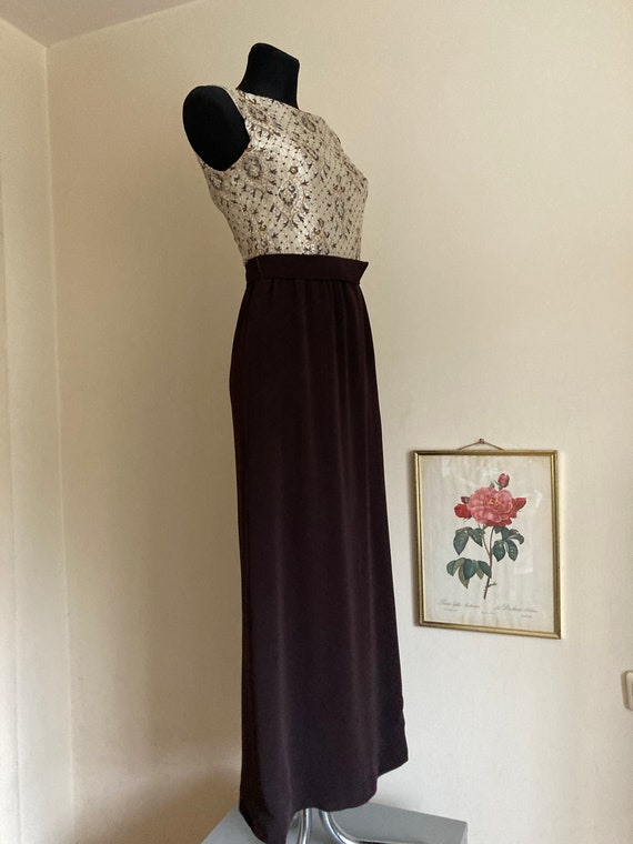 Vintage 50s-60s Sleeveless Evening Gown w/Belt | … - image 3