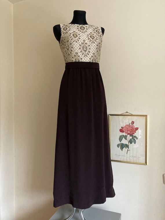 Vintage 50s-60s Sleeveless Evening Gown w/Belt | … - image 1