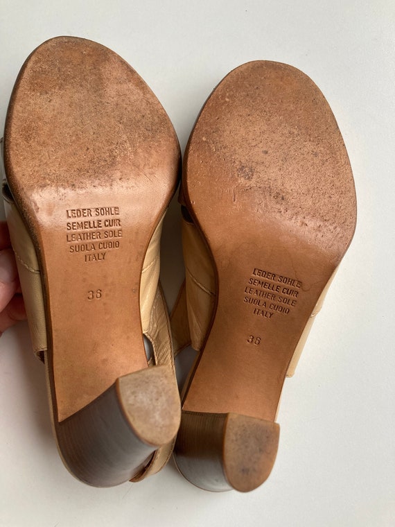 Vintage Leather Sandal Heels by Cypres | Made in Italy