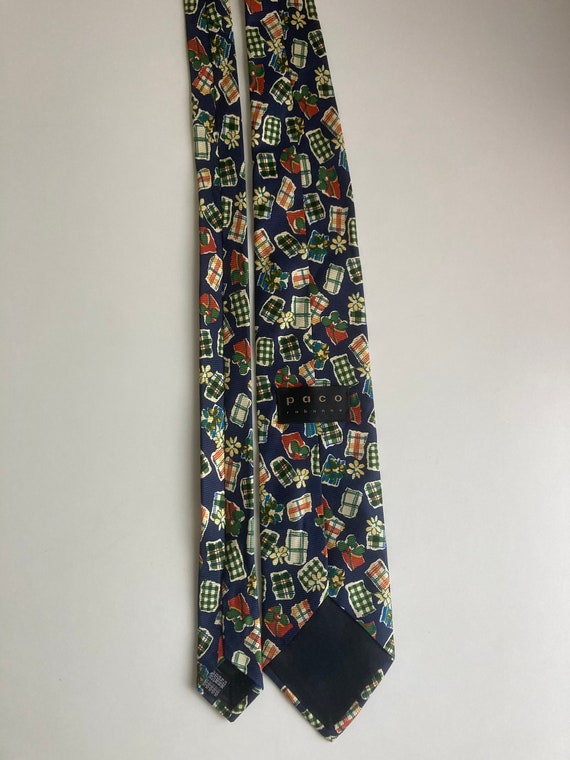 Vintage 70s Paco Rabanne 100% Silk Tie | Multicol… - image 5