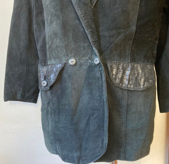 Vintage 80s 90s Suede Leather Jacket Coat by YORN… - image 3