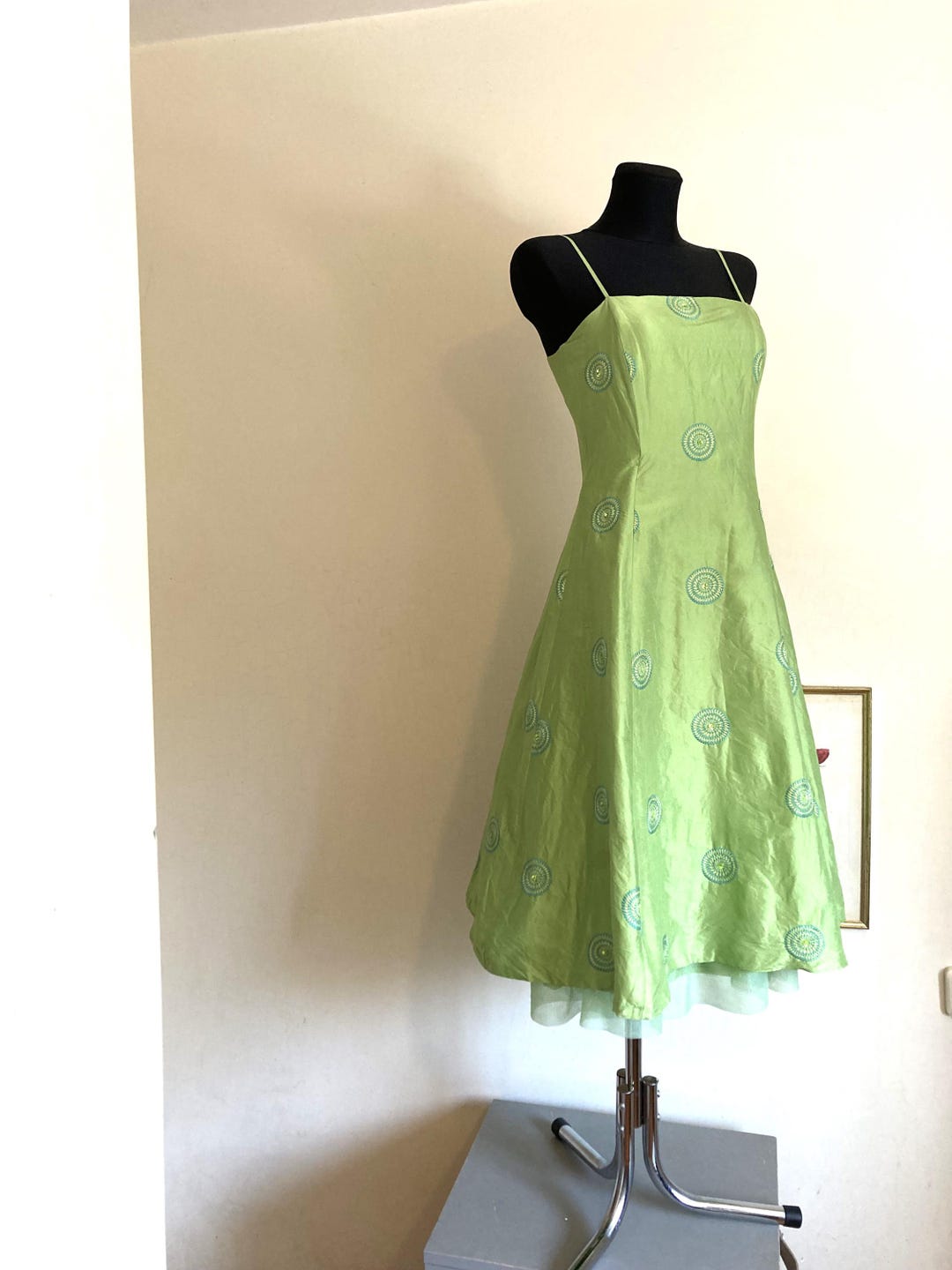 Vintage Y2K Colorful Floral Silk Dress