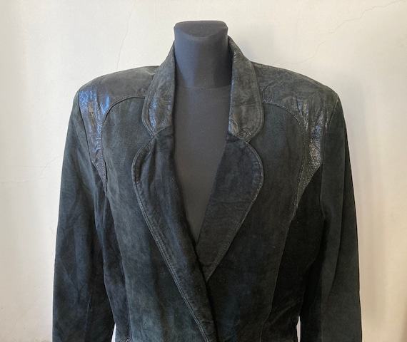 Vintage 80s 90s Suede Leather Jacket Coat by YORN… - image 1