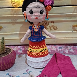 amigurumi frida,frida kahlo,organic toy, knit doll,birthday gift, Christmas gift,handmade gift,mom&#39;s day gif,collectible design,personalized