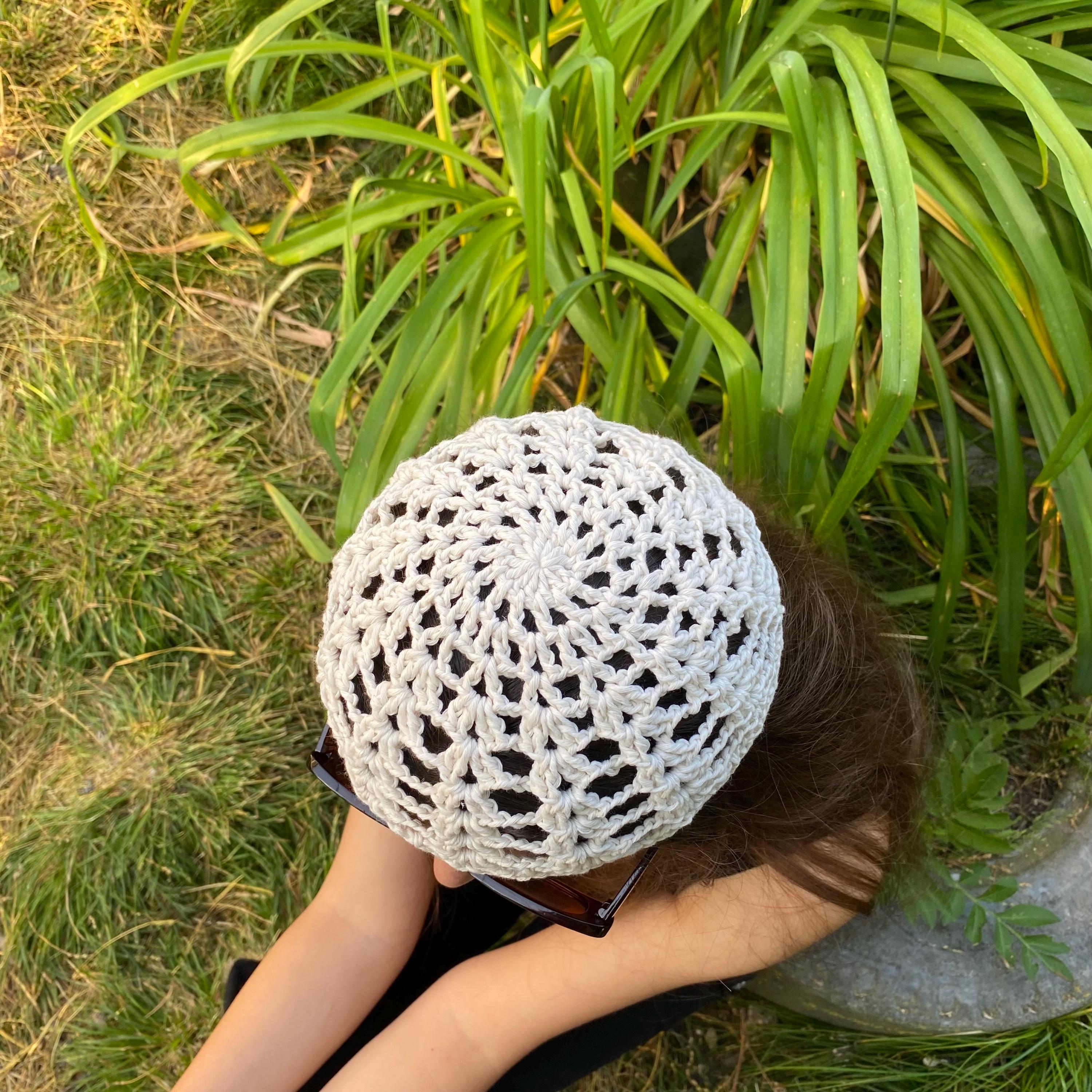 Crochet Cotton Blend Skull Cap: Boho Summer Head Wrap - Etsy