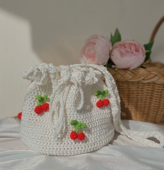 [ KIRSH ]★22FW★CHERRY HANDMADE KNIT BAG cute Crochet bag | crossbody bag #cherrybag 🍒 - YouTube