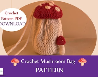 DIY Crochet Mushroom Bag - Fun and Stylish Bucket Bag Pattern with Drawstring