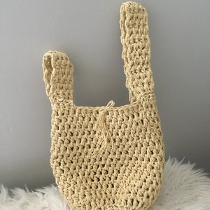 Japanese Knot Bag Wrist Bag Crochet Raffia Straw - Etsy