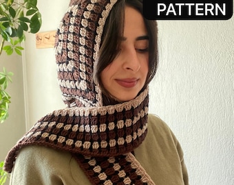Crochet Hooded Scarf Pattern: Beginner-Friendly Balaclava (PDF Download A4 Size)