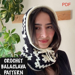 Granny Square Crochet Balaclava Pattern: Wool Ski Mask (PDF Download)