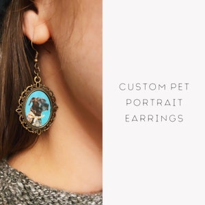 Custom Pet Portrait Earrings