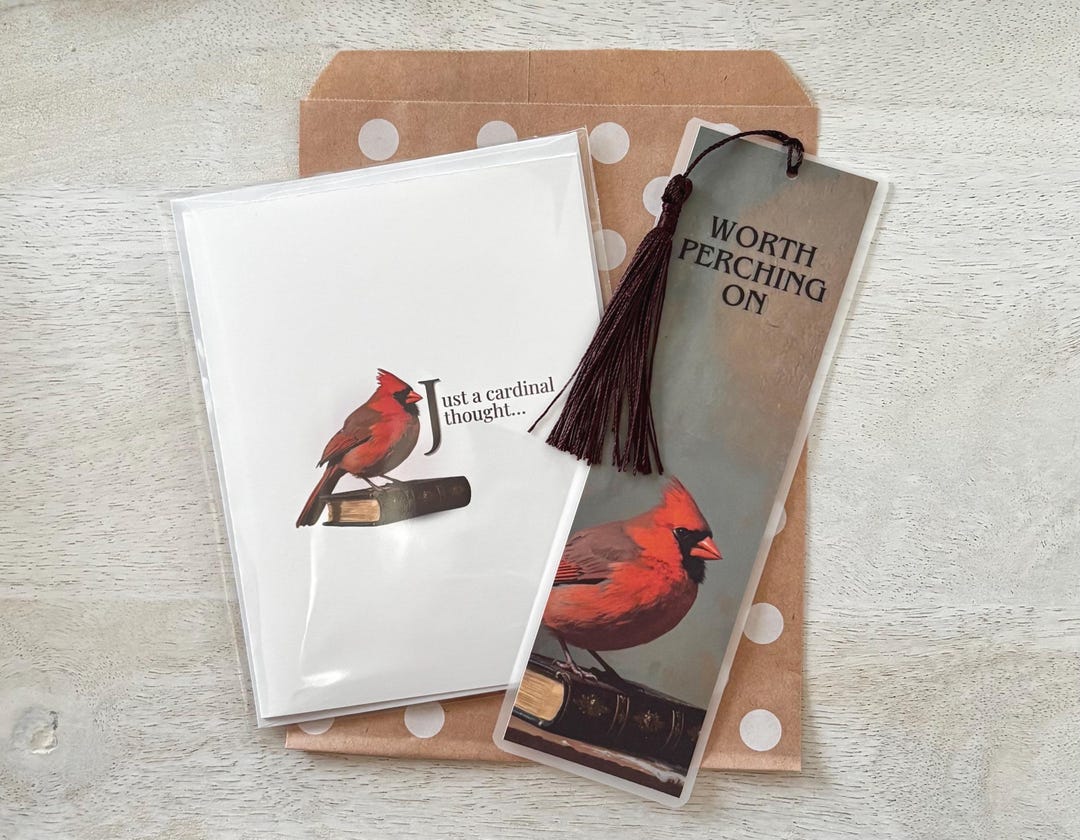 Cardinal Thoughts – Note Card & Bookmark Set - Etsy