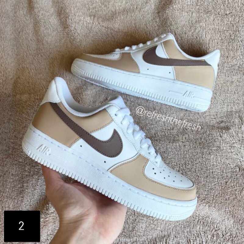 Beige Latte Coffee Pastel Custom Air Force 1 Available in
