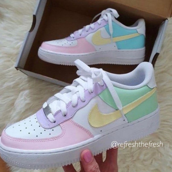Rainbow Pastel Custom Air Force 1 Available in | Etsy