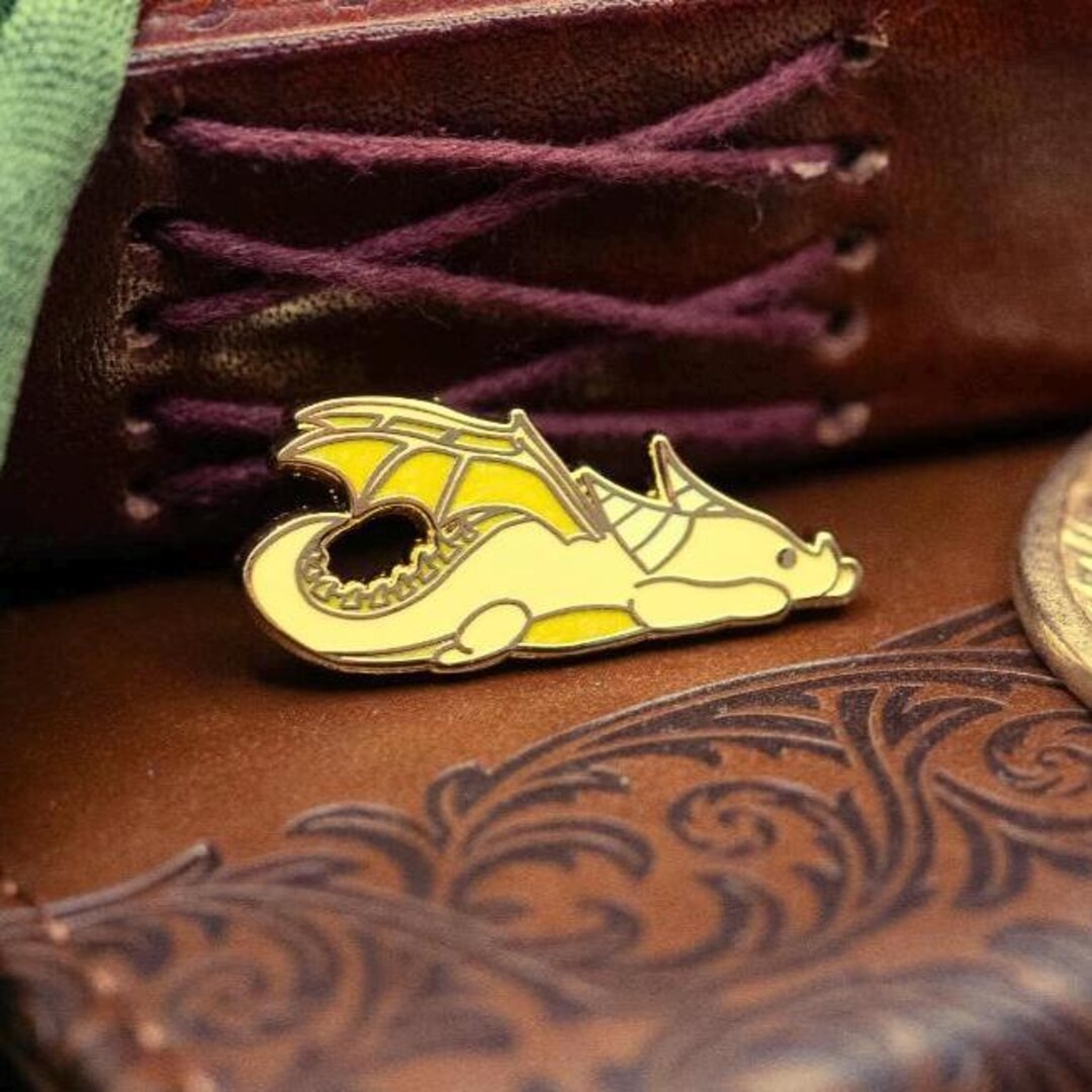 Yellow Dragon Enamel Pin | Hard Enamel Pin - Etsy
