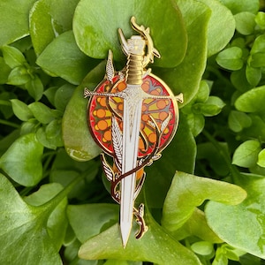 Stained Glass Dagger Hard Enamel Pin